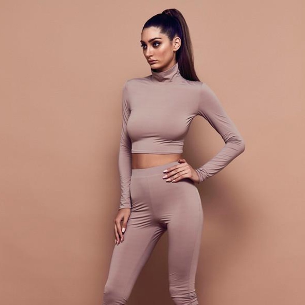 BSSA SET, Top and Leggings XS, Slate, High-Neck